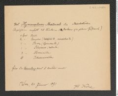 k.k. naturhistorisches Hofmuseum, Intendanzakten 1885-1896 (Hauer), Aktenzahl Z.123.c/1891, Seite 1